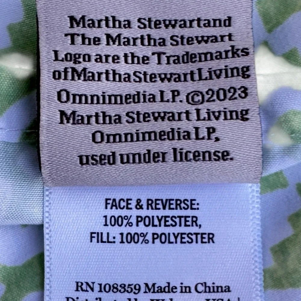 Martha Stewart Dothea Floral Quilted King Pillow Sham Pillowcase Cotton Bedding